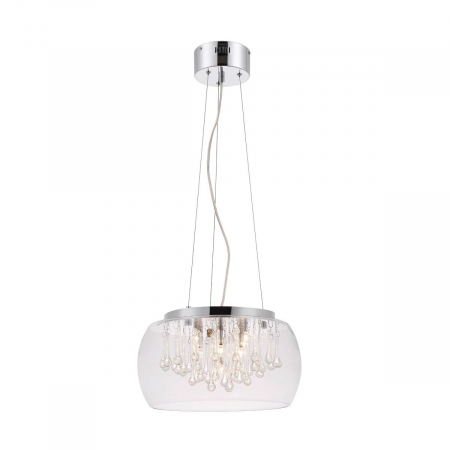 Lustre - Lustra cromata cu cristale design modern LUCE 40 cm metal / sticla, 003064-001112 - Zumaline