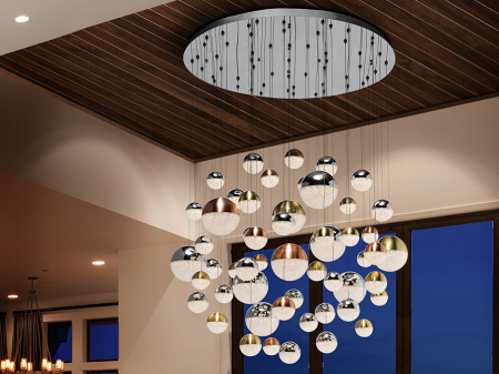 Lustra lux 55 pendule glob Dalos Ø140 cm, iluminare LED dimabila control Bluetooth, 794691B - Schuller [5]