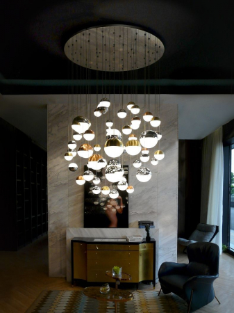 Lustra lux 55 pendule glob Dalos Ø140 cm, iluminare LED dimabila control Bluetooth, 794691B - Schuller [2]
