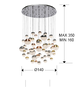 Lustra lux 55 pendule glob Dalos Ø140 cm, iluminare LED dimabila control Bluetooth, 794691B - Schuller [7]