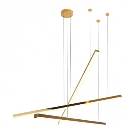 Promotii - Lustra lux aurie 3xLED dimabil Linda 100x100 cm metal/acril, inaltime reglabila, P0426D - Maxlight