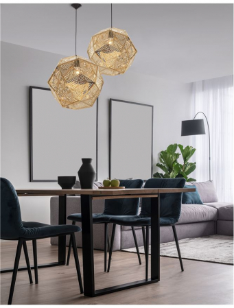 Lustra lux aurie geometrica Silva Ø 32/48 cm, metal, inaltime reglabila, 82148732 - Novaluce [3]