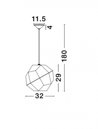 Lustra lux aurie geometrica Silva Ø 32/48 cm, metal, inaltime reglabila, 82148732 - Novaluce [5]