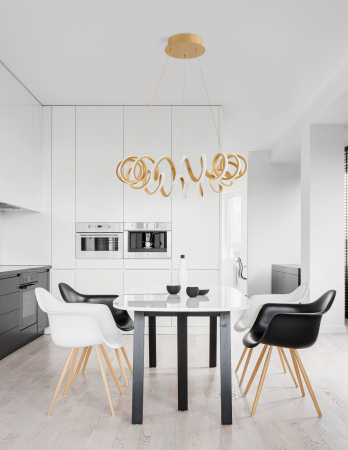 Lustra lux aurie/neagra rotunda LED forma spirala Anette Ø60 cm, design modern, 9817461 - Novaluce [11]