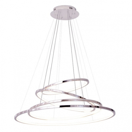 Lustre - Lustra lux crom 4 inele LED dimabil Senia Ø 80 cm metal/acril inaltime reglabila, P0374D - Maxlight