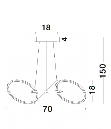 Lustra lux crom 4 inele LED reglabile Calisto 70 cm, design modern, 9008011 - Novaluce [3]