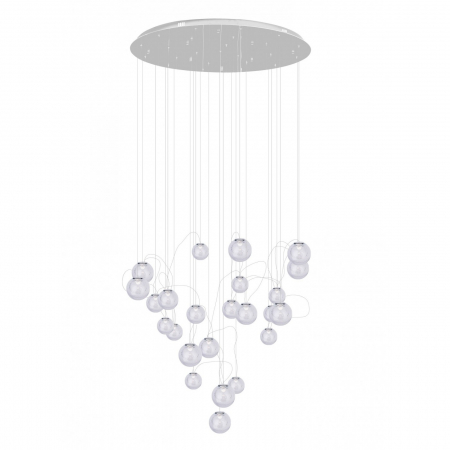 Promotii - Lustra lux crom Fuentes 80x180 cm cu 24 globuri transparente sticla LED, P0386 - Maxlight