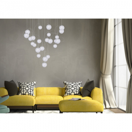Lustra lux crom Fuentes 80x180 cm cu 24 globuri transparente sticla LED, P0386 - Maxlight [2]