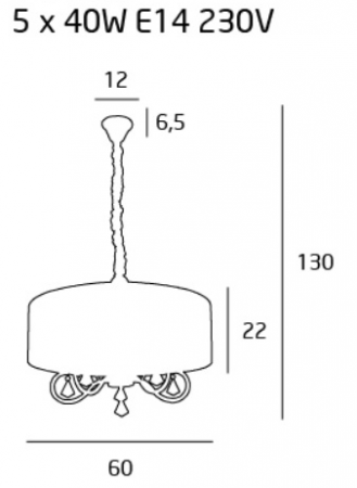 Lustra lux ecru rotunda Hanna Ø 60 cm, abajur textil, inaltime reglabila, P0103 - Maxlight [2]