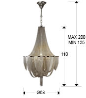 Lustra lux extravaganta lanturi metalice Naja Ø 35/55/68/86 cm, inaltime reglabila, 872853 - Schuller [4]