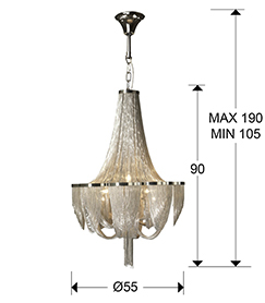 Lustra lux extravaganta lanturi metalice Naja Ø 35/55/68/86 cm, inaltime reglabila, 872853 - Schuller [2]