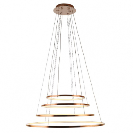 Lustre - Lustra lux finisaj cupru 4 inele LED dimabil Senia Ø 80 cm metal/acril inaltime reglabila, P0244D - Maxlight