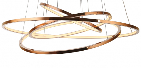 Lustra lux finisaj cupru 4 inele LED dimabil Senia Ø 80 cm metal/acril inaltime reglabila, P0244D - Maxlight [2]