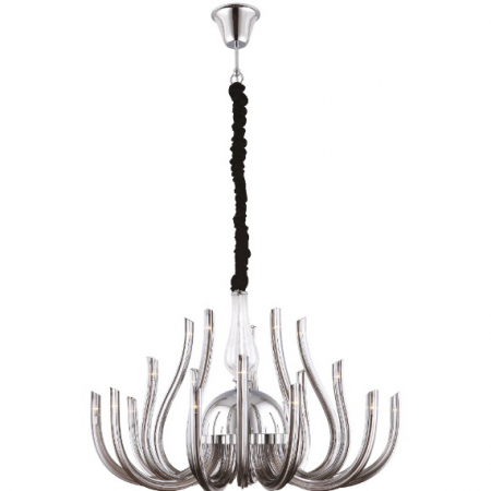 Lustre - Lustra lux fumurie Tore Ø 75 cm sticla curbata/metal, inaltime reglabila, P0072 - Maxlight