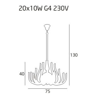 Lustra lux fumurie Tore Ø 75 cm sticla curbata/metal, inaltime reglabila, P0072 - Maxlight [3]