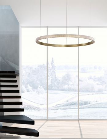 Lustra lux moderna pendul rotund auriu antic cu cristale acril Bogna Ø45/65/85/108 cm, iluminare LED, 86016802 - Novaluce [18]