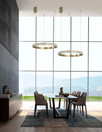 Lustra lux moderna pendul rotund auriu antic cu cristale acril Bogna Ø45/65/85/108 cm, iluminare LED, 86016802 - Novaluce [13]