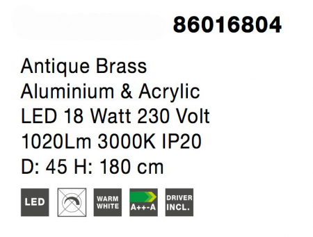 Lustra lux moderna pendul rotund auriu antic cu cristale acril Bogna Ø45/65/85/108 cm, iluminare LED, 86016802 - Novaluce [10]