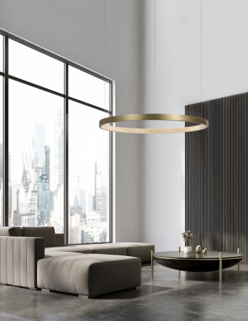 Lustra lux moderna pendul rotund auriu antic cu cristale acril Marika Ø45/65/85/108 cm, iluminare LED, 86016808 - Novaluce [10]