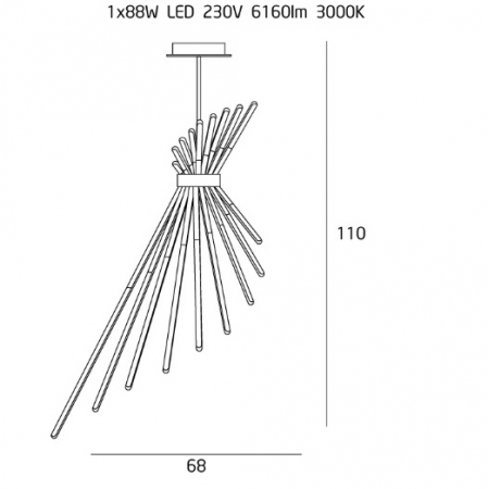 Lustra lux neagra iluminare LED Sario Ø 68 cm, metal, P0353 - Maxlight [4]