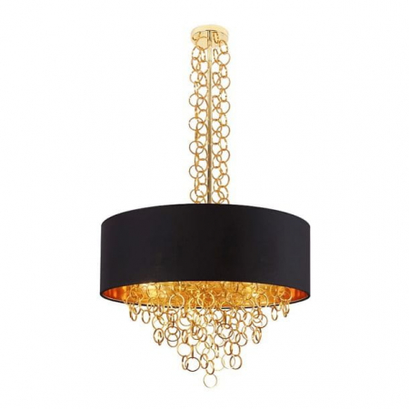 Promotii - Lustra lux rotunda Akia Ø 80 cm negru/auriu, metal/material textil, P0293 - Maxlight