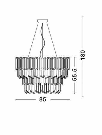 Lustra lux rotunda aurie cu cristale Carmina, din metal, Ø 73/85 cm, 81091718 - Novaluce [3]