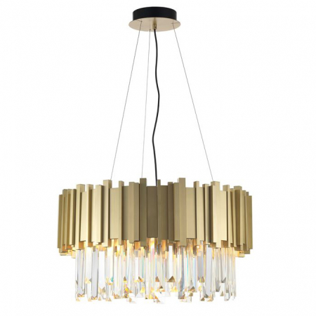 Lustre - Lustra lux rotunda aurie cu cristale Carmina, din metal, Ø 73/85 cm, 81091706 - Novaluce