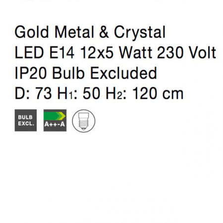 Lustra lux rotunda aurie cu cristale Morgan, din metal, Ø 40/55/73/85 cm, 9050120 - Novaluce [11]