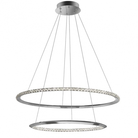 Lustra lux rotunda crom cu cristale Avone, 1/2 inele ajustabile din metal cu LED dimabil, 9312837 - Novaluce [11]