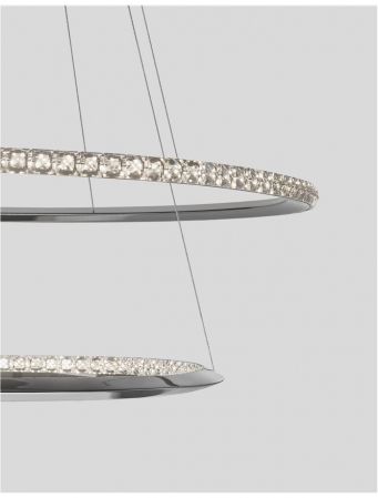 Lustra lux rotunda crom cu cristale Avone, 1/2 inele ajustabile din metal cu LED dimabil, 9312837 - Novaluce [14]