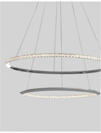 Lustra lux rotunda crom cu cristale Avone, 1/2 inele ajustabile din metal cu LED dimabil, 9312837 - Novaluce [13]
