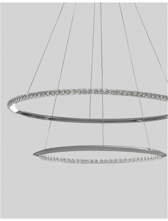 Lustra lux rotunda crom cu cristale Avone, 1/2 inele ajustabile din metal cu LED dimabil, 9312837 - Novaluce [12]