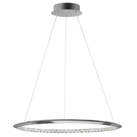Lustra lux rotunda crom cu cristale Avone, 1/2 inele ajustabile din metal cu LED dimabil, 9312837 - Novaluce [18]