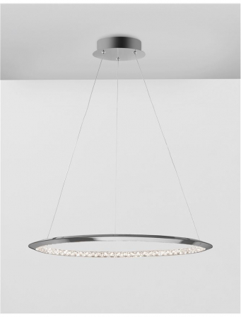 Lustra lux rotunda crom cu cristale Avone, 1/2 inele ajustabile din metal cu LED dimabil, 9312837 - Novaluce [20]