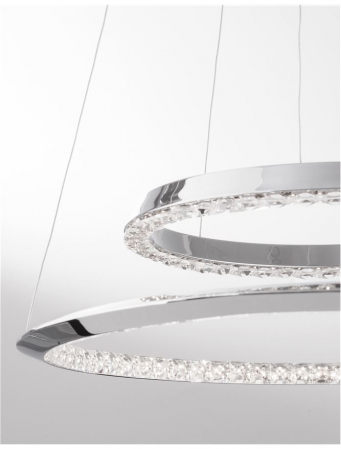 Lustra lux rotunda crom cu cristale Avone, 1/2 inele ajustabile din metal cu LED dimabil, 9312837 - Novaluce [4]