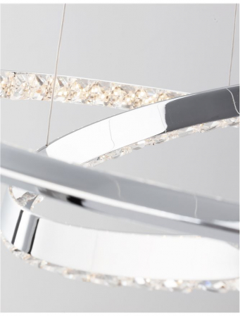 Lustra lux rotunda crom cu cristale Avone, 1/2 inele ajustabile din metal cu LED dimabil, 9312837 - Novaluce [6]