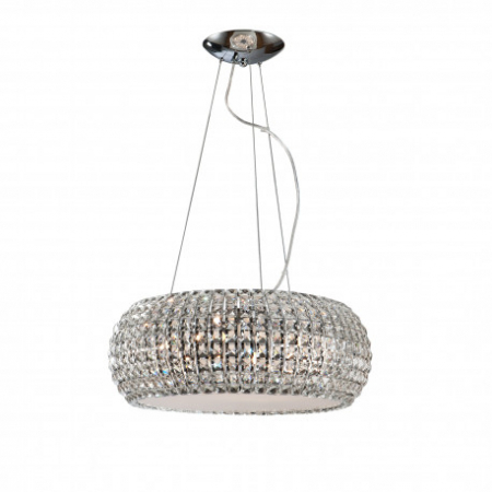 Lustre - Lustra lux rotunda Jasmi cristale patrate transparente, Ø 54 cm, inaltime reglabila, 507514 - Schuller