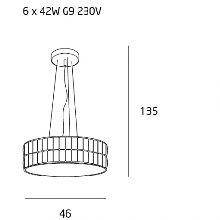 Lustra lux rotunda Jaxx Ø 46 cm metal/sticla, inaltime reglabila, P0238 - Maxlight [2]