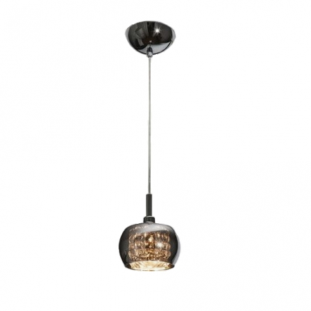 Lustre - Lustra lux rotunda tip pendul crom Camila, sticla cu cristale, Ø 13 cm, inaltime reglabila, 193273 - Schuller