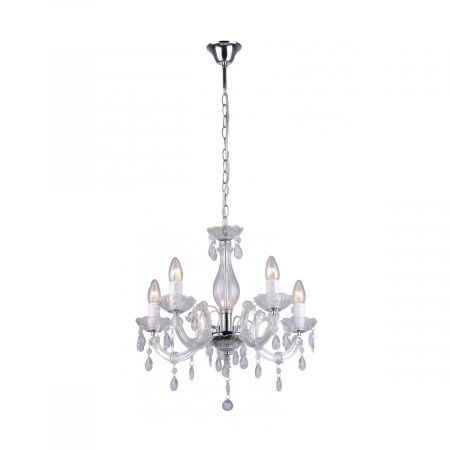 Lustre - Lustra alba pe lant design clasic MAGNOLIA 48 cm metal, 003064-001622 - Zumaline