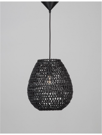 Lustra maro/neagra tip pendul premium Komo, abajur din hartie mocca, Ø 30,5 cm, inaltime reglabila, 9858713 - Novaluce [2]