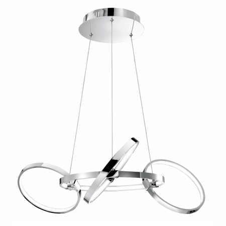 Lustre - Lustra moderna 4 inele crom LED ajustabile Gyslain 75 cm, design lux, 7272801 - Novaluce