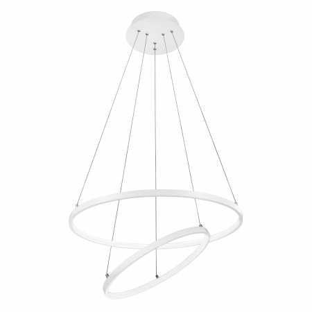 Lustre - Lustra moderna alb mat Viken Ø60 cm cu iluminare LED dimabila, abajur tip cerc inaltime reglabila, 17222002 - Novaluce