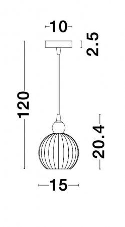 Lustra moderna alba forma rotunda Teres Ø15/28 cm, sticla opal, 9190883 - Novaluce [9]