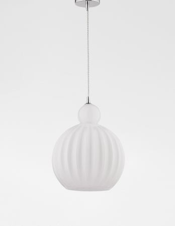 Lustra moderna alba forma rotunda Teres Ø15/28 cm, sticla opal, 9190883 - Novaluce [1]