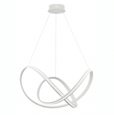 Lustre - Lustra moderna alba/neagra LED dimabil Famke 55/70 cm, forma bucla, 9348052 - Novaluce