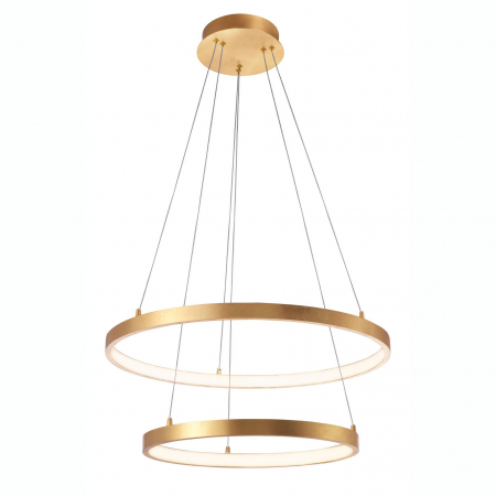 Lustre - Lustra moderna aurie 2 pendule rotunde reglabile LED Kodey Ø60 cm, design lux, 8100281 - Novaluce