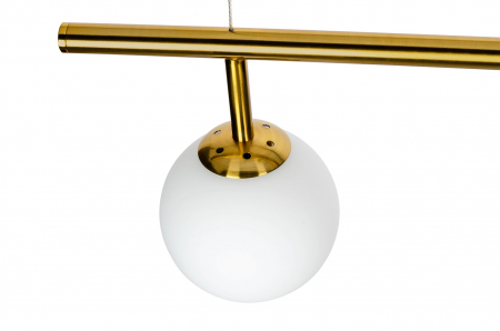 Lustra moderna aurie Koffi premium, abajur glob alb sticla, structura metal, XCP8035-1 - King [2]