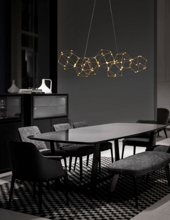 Lustra moderna aurie model cuburi Vitek 95/140 cm, iluminare LED, 9186807 - Novaluce [9]