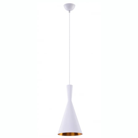 Lustre - Lustra moderna conica Sylvi Ø 18 alb/negru cu auriu, stil industrial, aluminiu, AZ 1340 - Azzardo